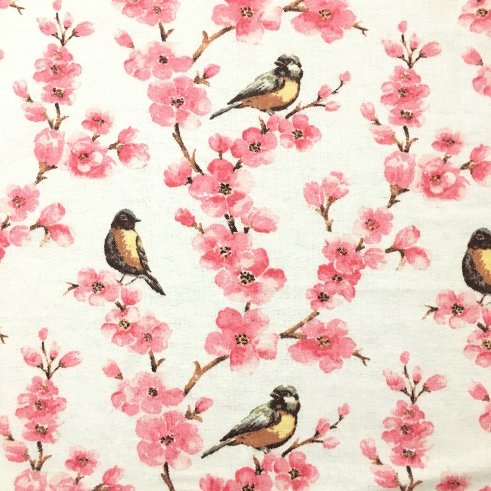 Blossom bird flannel face mask with filter pocket